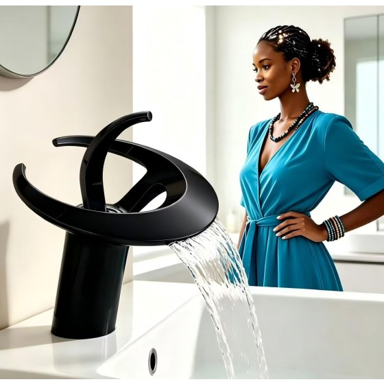 R25 chrome and black basin mixer ,china